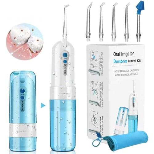 Portable Oral Irrigator usb Rechargeable Water Flosser Portable Dental Water Jet 200ML Water Tank Waterproof Teeth Cleaner