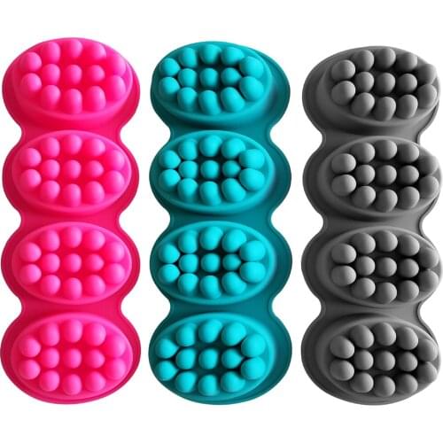 4 Grids Durable Silicone Soap Mold Soap Form for Massage Therapy Soap Bar Food Grade Standard Silicone Soap Mold