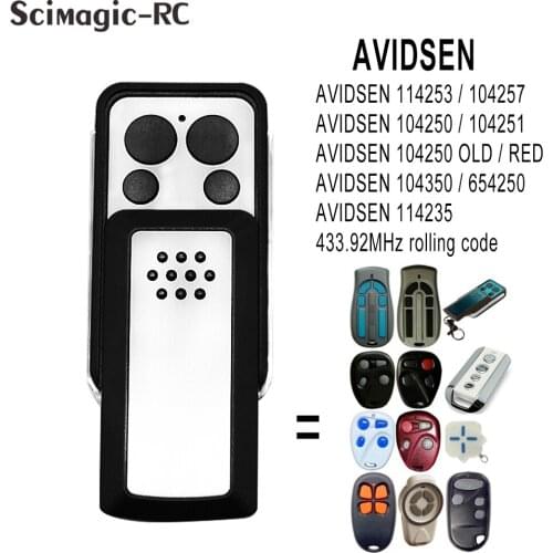 Garage Door Remote Control Avidsen 114253 Gate Transmitter 433.92MHz Rolling Code Keychain Opener