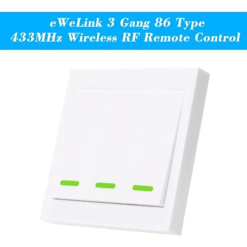 EWeLink Push Button Wall Light Switch Remote Controller 3 Gang 86 Type Panel Switch Smart Home 433MHz Wireless RF Remote Control