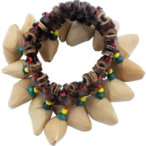 Handmade Nuts Shell Bracelet Handbell for Djembe African Drum Conga Percussion Accessories