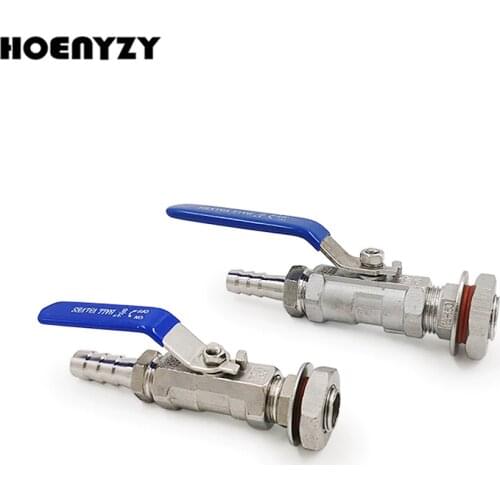 3/8" 1/2" Stainless Steel 304 1-piece Ball Valve DN10 DN15 Homebrew Weldless Bulkhead Beer Kettle Pot