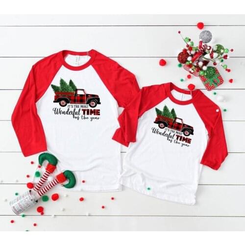 Christmas Family Matching T Shirt Mommy And Me Clothes Women Men Kid Xmas Party Club T-shirt Top Long Sleeve Family Tee Outfit