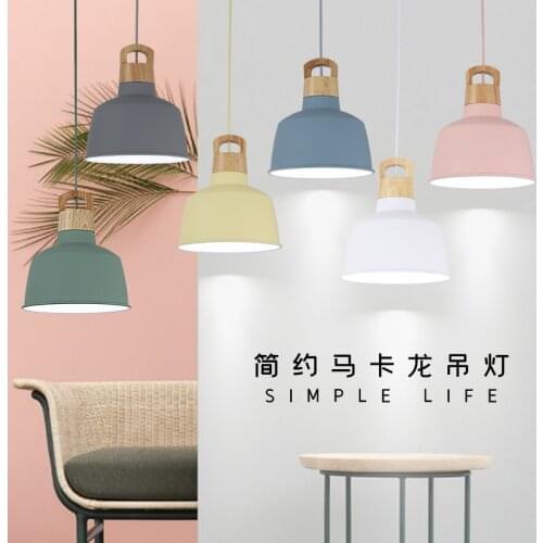 Nordic modern ceiling lamp wood aluminum pendant lights living room dining table kitchen aisle bedside decorative lighting