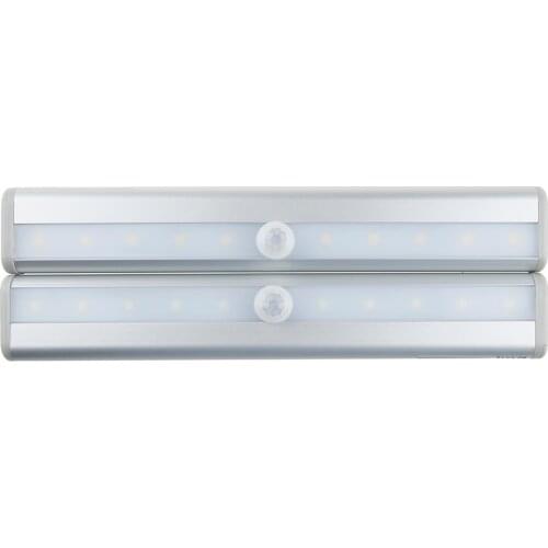 Motion Sensor LED Night Light 10LEDs Closet Cabinet Light Auto IR Infrared Induction Lamp Nightlight For Bedroom Kicthen Stairs