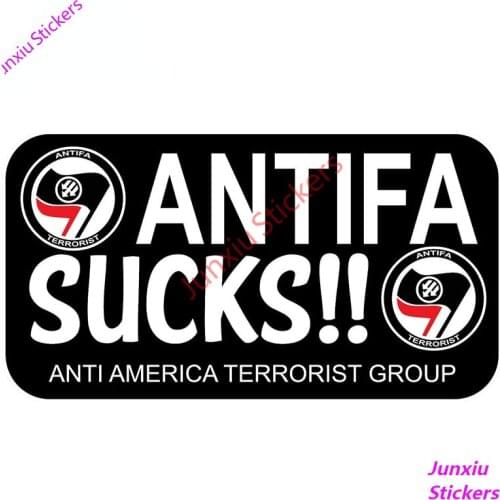 Antifa Sucks Anti America Terrorist Group Creative Car Sticker for SUV Bumper Camper Helmet Waterproof Sticker Decor PVC13x7cm