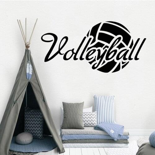 Volleyball Ball Word Wall Decals Athletes'quarters Art Decor Fitness Centre Sport Vinyl Wall Stickers Fashion Adornment Y695