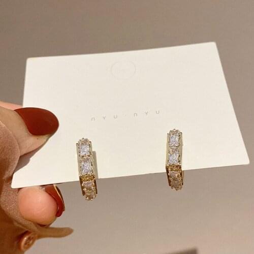 2021 Hot Fashion Glossy Dangle Earrings 14k Gold Simple Square Earrings For Women High Quality Daily Fine Jewelry