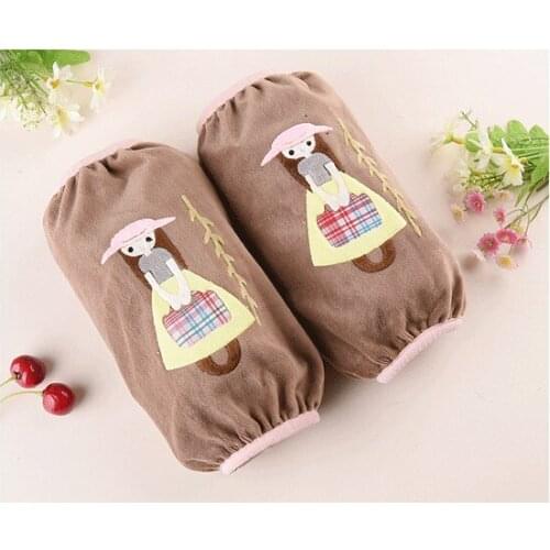 1Pair Cartoon Girl Oversleeve Flannelette Winter Coats Dustproof Sleeve Cuff Oversleeves Home Cleaning Tools Accessories ND 015