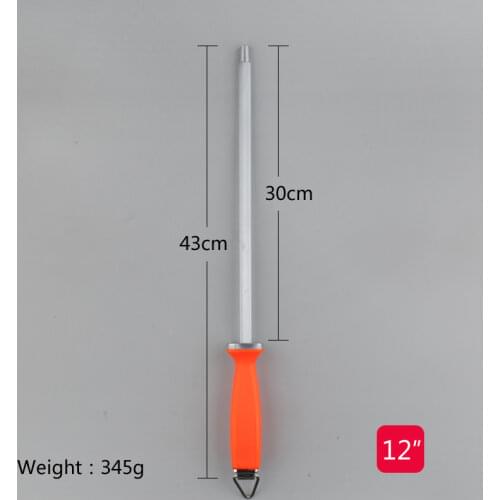 1Pcs 12 Inch Knife Sharpener Carbon Steel Sharpening Rod For Chefs Plastic Handle Kitchen Knives Sharpening Tools musats