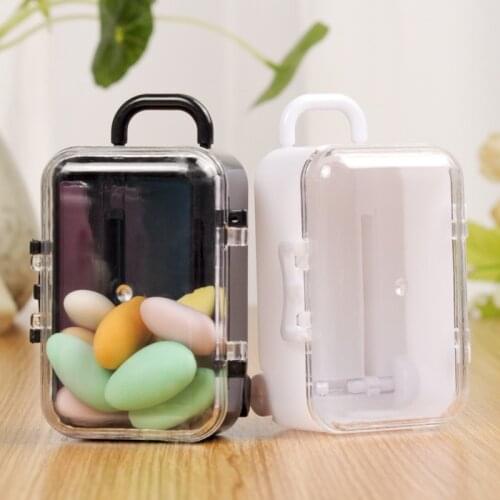 1Pcs Mini Suitcase Box Shape Candy Boxes Wedding Favors Party Reception Candy New Year Party Supplies