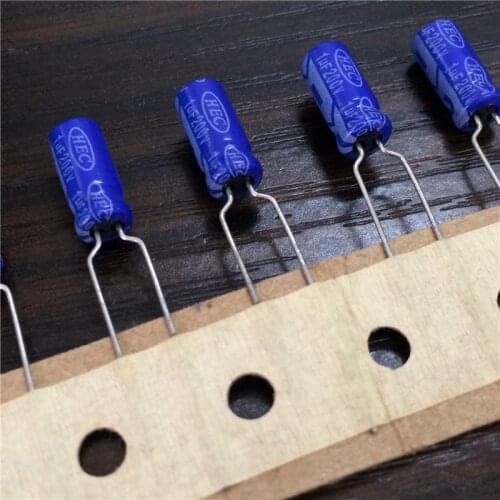 10pcs 1uF 200V TaiWan HEC ZT Series 5x11mm 200V1uF Aluminum Electrolytic Capacitors