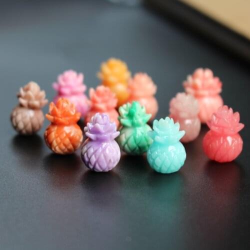 10Pcs 11mm 13mm Artificial coral beads Lovely Pineapple beads Double Colored Multi-color for Jewelry making DIY Accessories