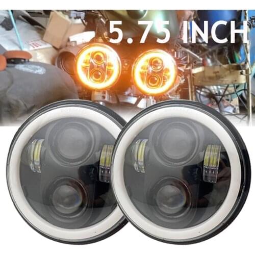 2pcs 80W White Halo Ring 5.75 Inch LED Headlight For Triumph Rocket iii 3 Thunderbird 40W Motorcycle Accessories
