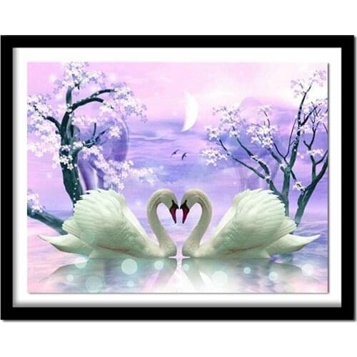 5D Diamond Embroidery Sale Swans Animal Full Square Diamond Painting Cross Stitch Kit Diamond Crystal dieren