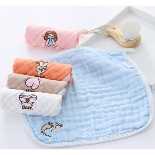 6pcs/lot Muslin 6 Layers Cotton Soft Baby Towels Baby Face Towel Handkerchief Bathing Feeding Face Washcloth Wipe Burp Cloths