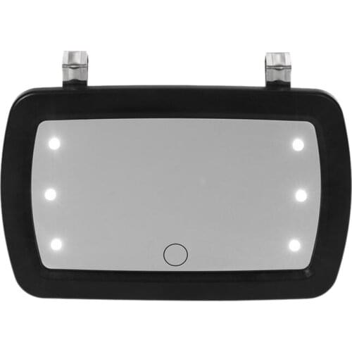 Car Sun Visor Mirror Makeup Sun-Shading Cosmetic Mirror Vanity Mirror Automobile Make Up Mirror with Six LED Lights Car Styling