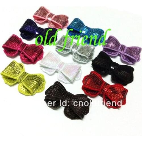 50pcs/lot, 2" Sequin bows hair bow for headband, hair clips,dress, 11 colors Free Shipping