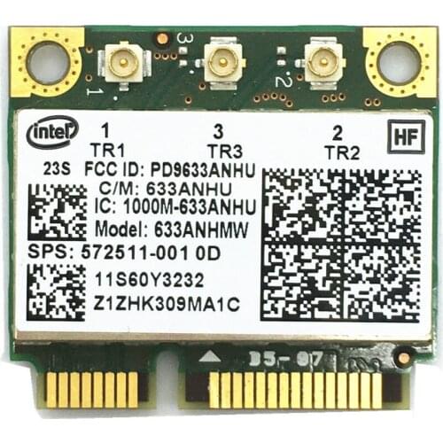 Wireless Adapter Card for 6300 633ANHMW Half Size Mini PCI E WiFi Card 450Mbps 802.11a/g/n for Intel 6300AGN HP 572511-001