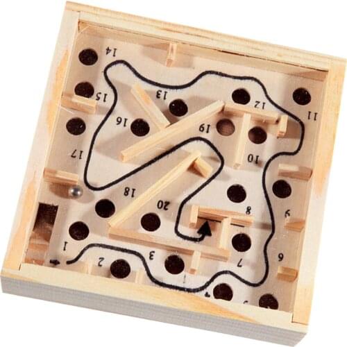 MagiDeal Wood Labyrinth Puzzle Balance Board Bead Maze Game Small Hand held Skill Puzzle Toy for Family Party Adult Children