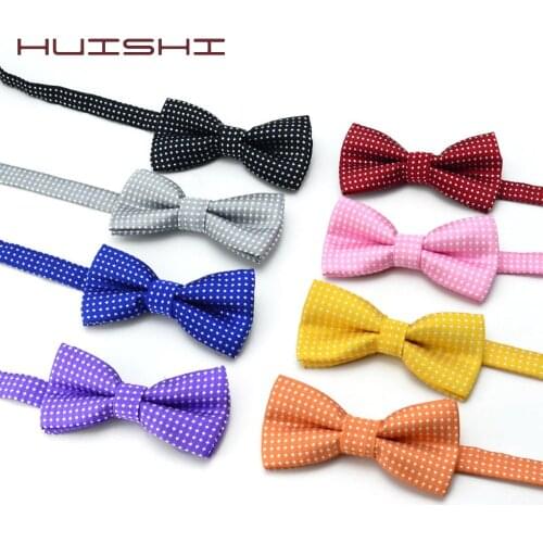 HUISHI Children Fashion Formal Dot Bowtie Kid Classical Dot Bow Ties Colorful Butterfly Wedding Party Pet Bowtie Tuxedo Ties