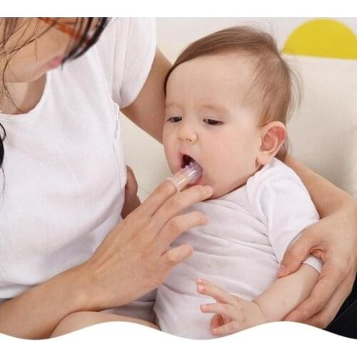 Baby Teethers Kid Soft Silicone Finger Toothbrush Gum Massage Brush Clean Teeth With Box Food Toy For Teething Silicone Teether