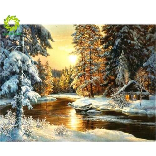 DIY Diamond Painting Full Square & Round Rhinestone Scenery Diamond Embroidery Cross Stitch Mosaic Cartoon Home Decoration Gift