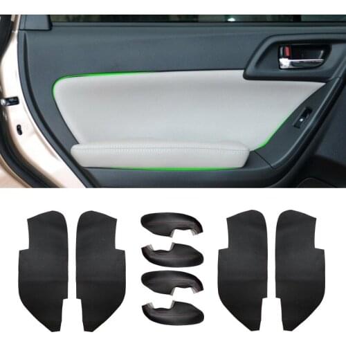 For Subaru Forester 2013 2014 2015 2016 2017 2018 Car Microfiber Leather 4pcs Door Armrest Panel Cover Protective Trim