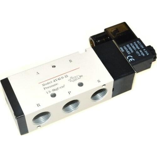 1/2'' 2 Position 5 Port Airtac Air Solenoid Valves 4V410-15 Pneumatic Control Valve (4v41015) 24V dc 12v 110v 220v ac