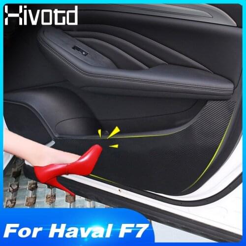 Hivotd For Haval F7 F7X 2019 Car Inner Door Anti-kick Pad Sticker Anti-Wear Mat Anti-dirty Pad interior Protection Accessories