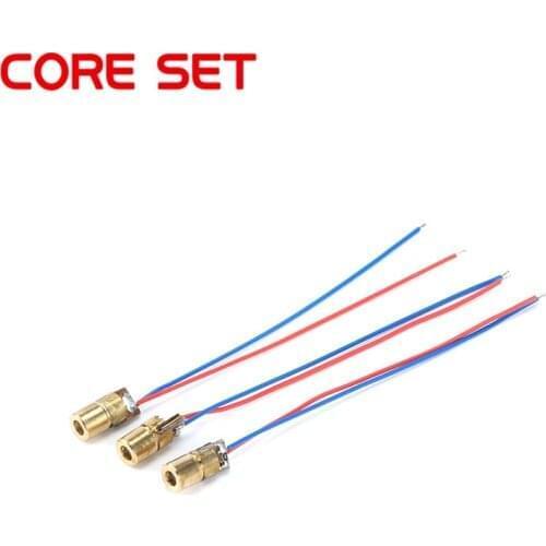 5Pcs 6MM 650NM 5MW Red Point Laser Head 3V 5V Laser Diode Adjustable Laser Dot Diode Module 3V-5V