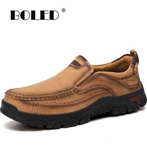 Best Quaity Handmade Men Casual Shoes Breathable Lace Up Outdoor Flats Shoes Anti-skid Rubber Sole Shoes Men