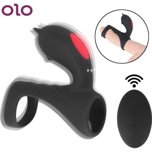 OLO Clitoris Massager Sex Toys for Men Women Cock G-spot Stimulator Delay Ejaculation Dildo Vibrator Male Penis Vibrating Ring