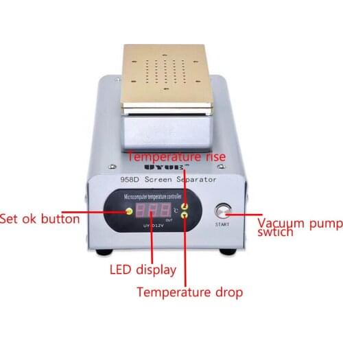 Mobile Phone Screen Heating Separation Double Pump Suction Separator UYUE 958D High Power Suitable For 7 Inch