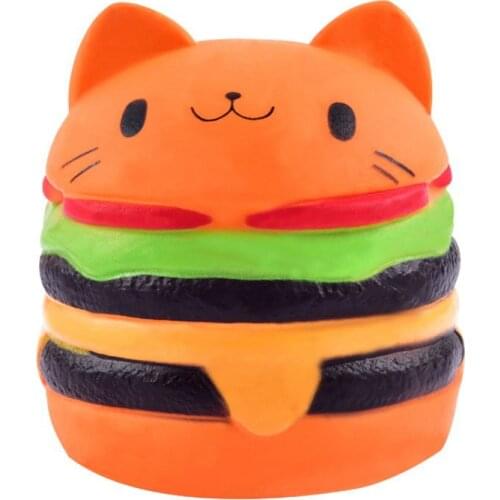 Cartoon Cat Hamburger Scented Slow Rising Squeeze Toys Exquisite Kid Grownups Soft Decompression Fun Toys Relax 10*8 CM