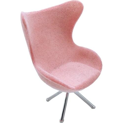 1:12 Dolls House Mini Office High Back Flocking Seat Swan Chair Living Room Home Modern Furniture Accessory Set