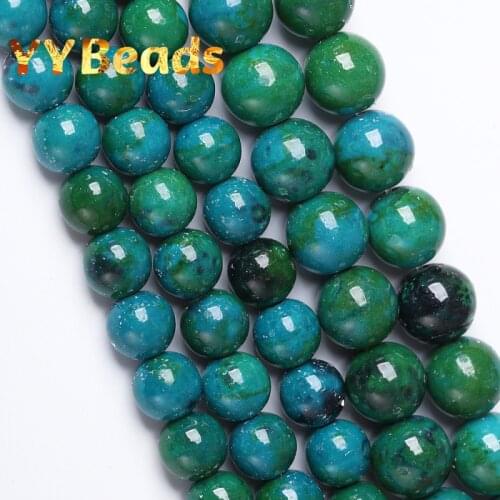 Natural Chrysocolla Stone Beads Green Blue Jaspers Round Loose Spacer Charm Beads For Jewelry Making DIY Bracelets 4 6 8 10 12mm