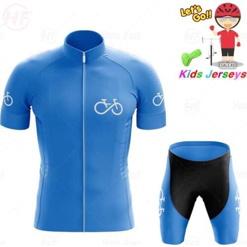 New 2021 Summer Cycling Jersey Boy girl Bike Wear Short Sleeves Child Cycling Clothing Set Maillot Racing Sport Jersey Cycling