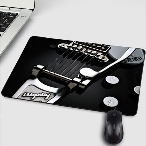 New Funny Art Wallpapers Guitar Pattern Printed Mousepad For Decorate Desktop Table Creative Diy Mouse Pad For Music Lover