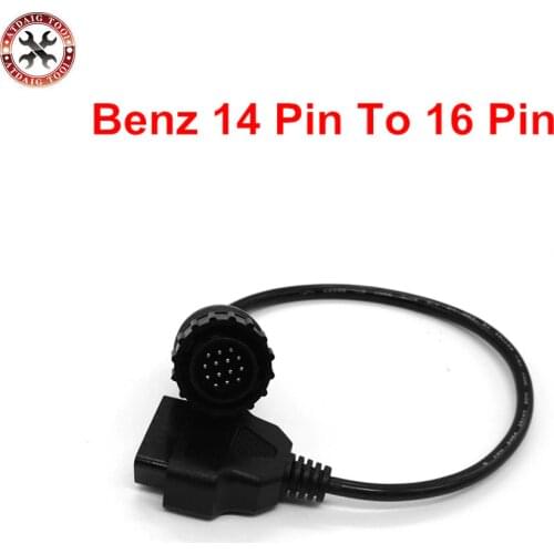 OBD2 OBD 2 Scanner Cable Round Socket For Mercedes /Benz 14 Pin To 16 Pin Sprinter auto Diagnostic Tools Connector Adapter Cable
