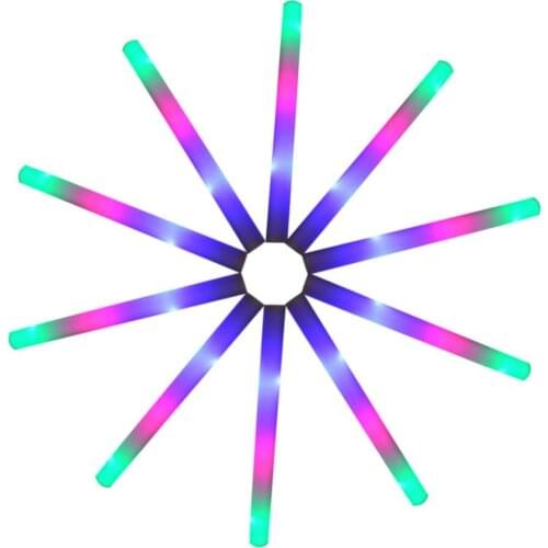 5Pcs DJ Novelty Flashing Glowing Stick Concert Party Rave LED Light Wands Foam Batons Glow in the Dark Toys for Adults Children