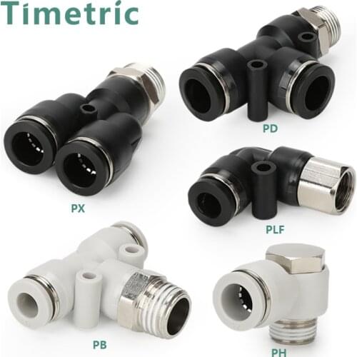 PH/PD/PB/PLF/PX4mm 6mm 8mm Rosca 1/8 "1/4 3/8 1/2 EnCaixe da Mangueira Reta Conectores Rapidos Do Tubo Pneumatic Components