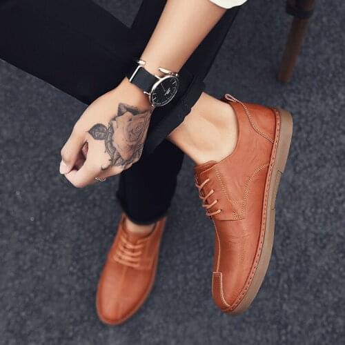 Casuales shoes cuero leisure hot man spring sapatos para mens for causal flat casual breathable black Mens shoe de hombre male