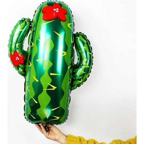 50Pcs 73*63cm Cactus Balloon Green Desert Plant Global Tropic Plant Aluminum Foil Balloons Birthday Party Decorations Boy Toy