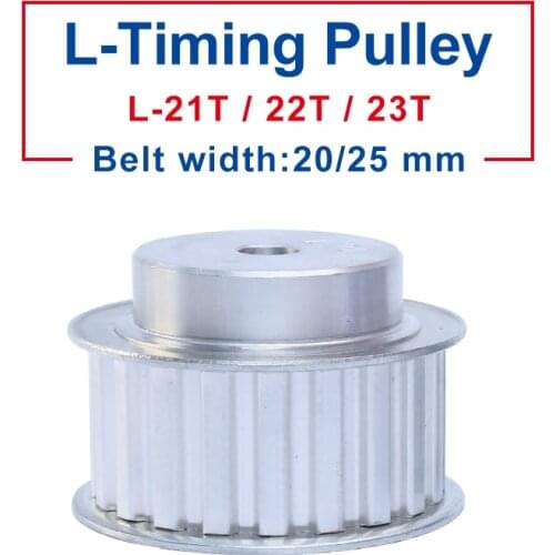 Pulley L-21T/22T/23T Aluminum Material Pulley Wheel Process Hole 10 mm Slot Width 21/27 mm For L-Timing Belt width 20/25 mm