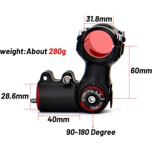 Road Bike Stem 90-180 Degree Aluminum Alloy Material Diameter 31.8mm Bicycle Adjustable Stem Folding Bike Stem Mtb Stem