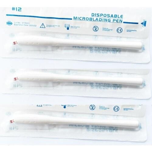 F7/F9/F11/F12/F14/12U/16U/18U Sterilized Disposable Microblading Pen Manual Eyebrow Tattoo Tebori Pen Microblading Hand Tools