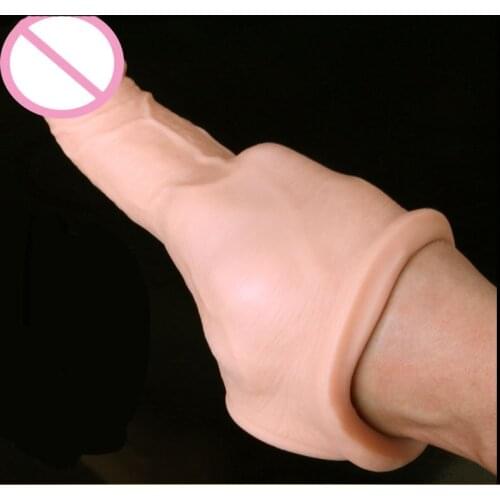 Super soft silicone penis sleeve extender condom penis sleeves reusable condoms penis enlargement sex products sex tools for men