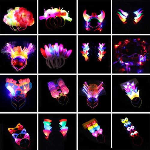 1pcs hairlights Headbands Party Light Up Flashing Blinking Party Wear Carnival Birthday LED Accessories Glow Concert Xmas