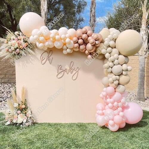 148pcs Double Cream Peach Latex Globos Rose Gold Double Apricot Balloon Arch Kit Wedding Birthday Party Garland Table Decoration
